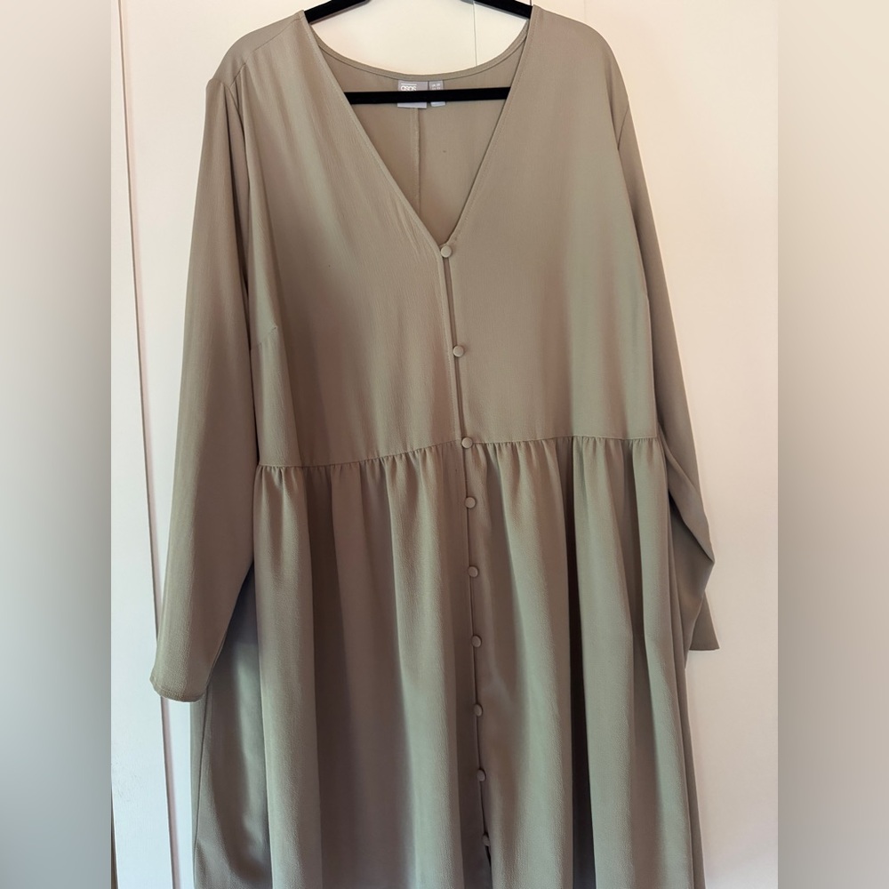 ASOS Sage Green Long Sleeve Dress